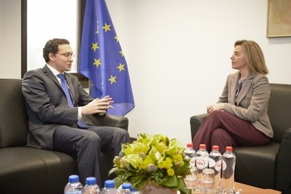 Minister Daniel Mitov confers with EU Foreign Affairs High Representative Federica Mogherini